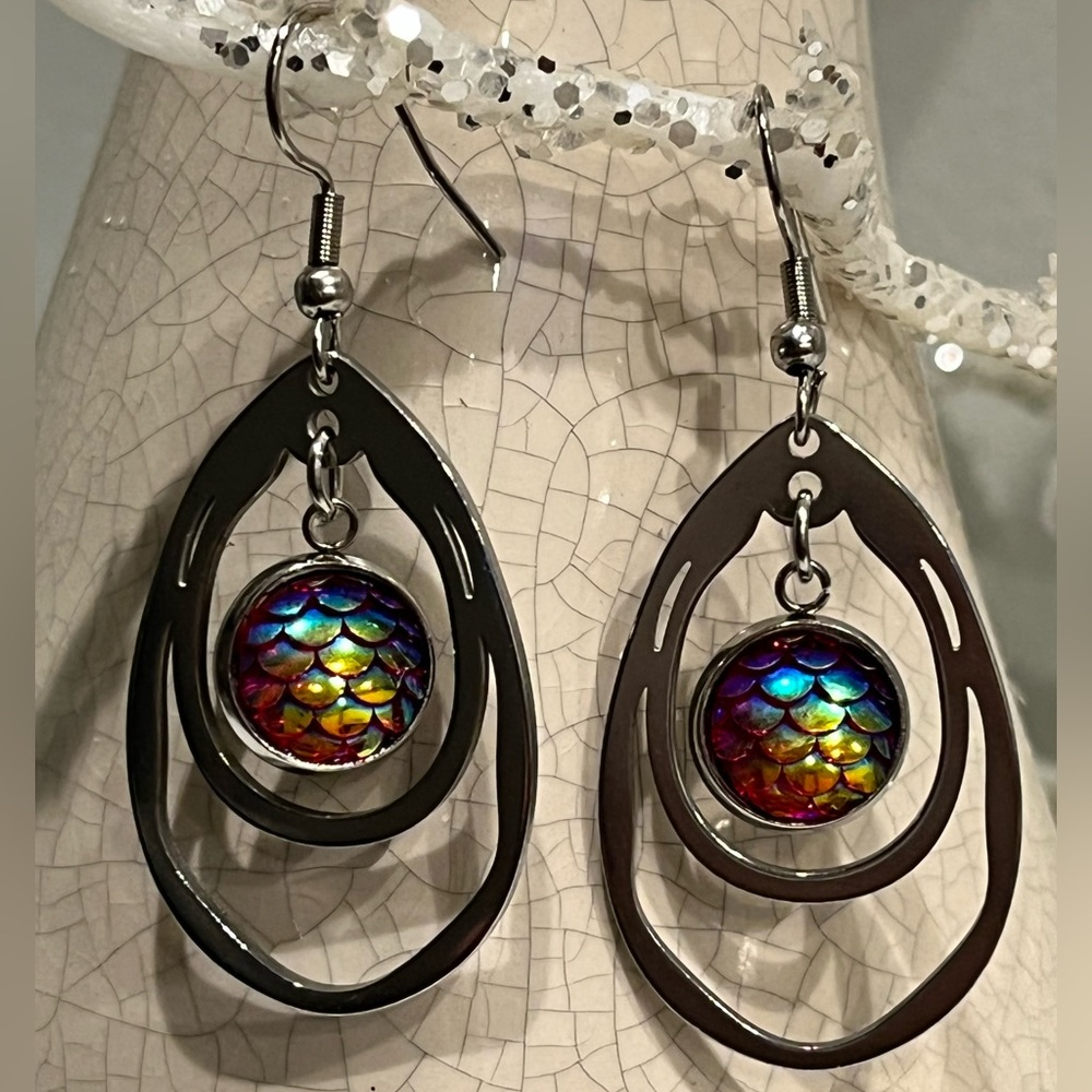Silver Mermaid Dangle Earrings